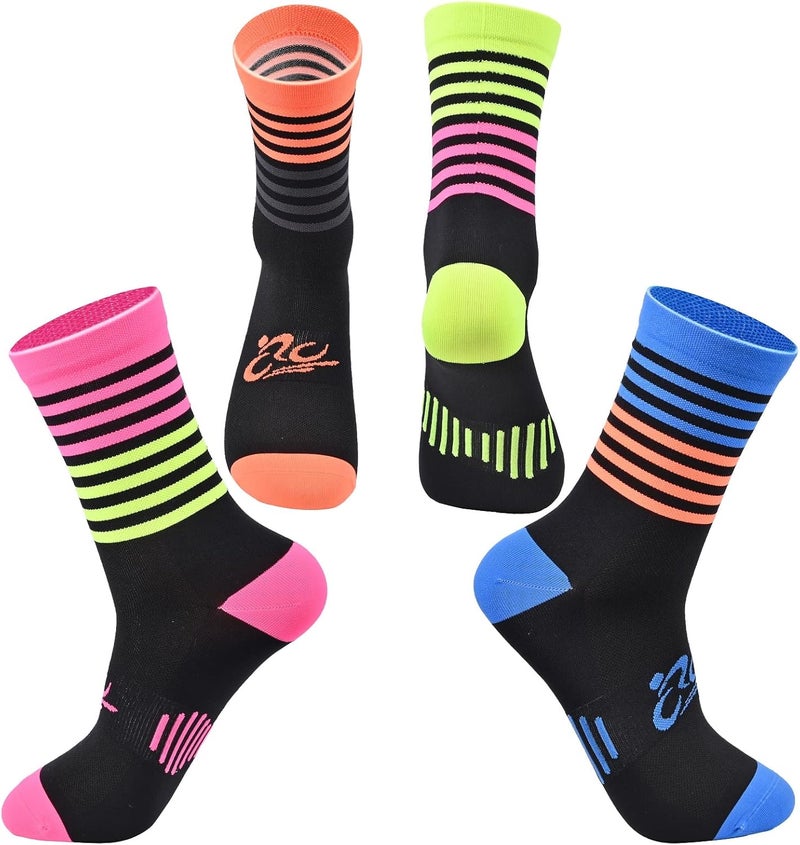 WindCrosser Mens and Womens Anti Odor Blister Resistant Seamless Thin Compression Quarter Crew Athletic Cycling Socks - Image 2